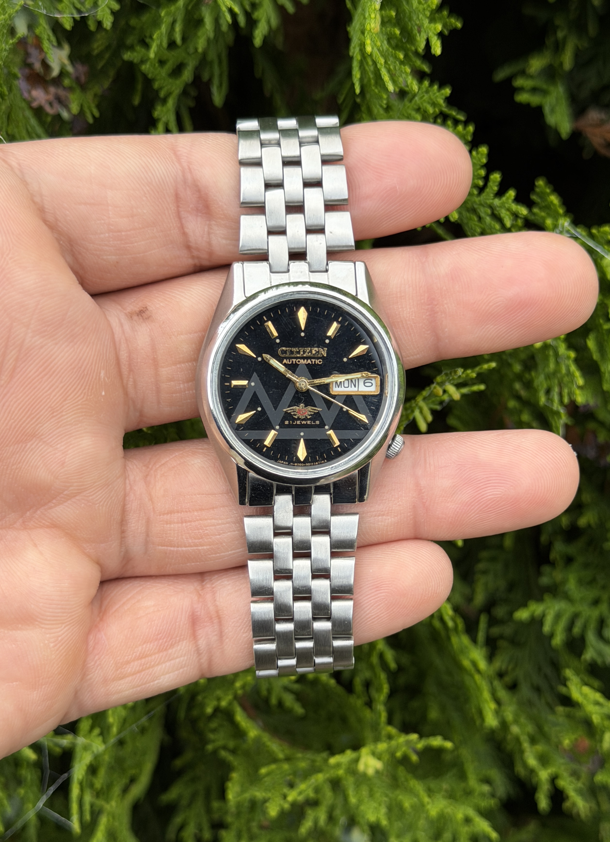 Citizen Automatic Black Dial 21 Jewels