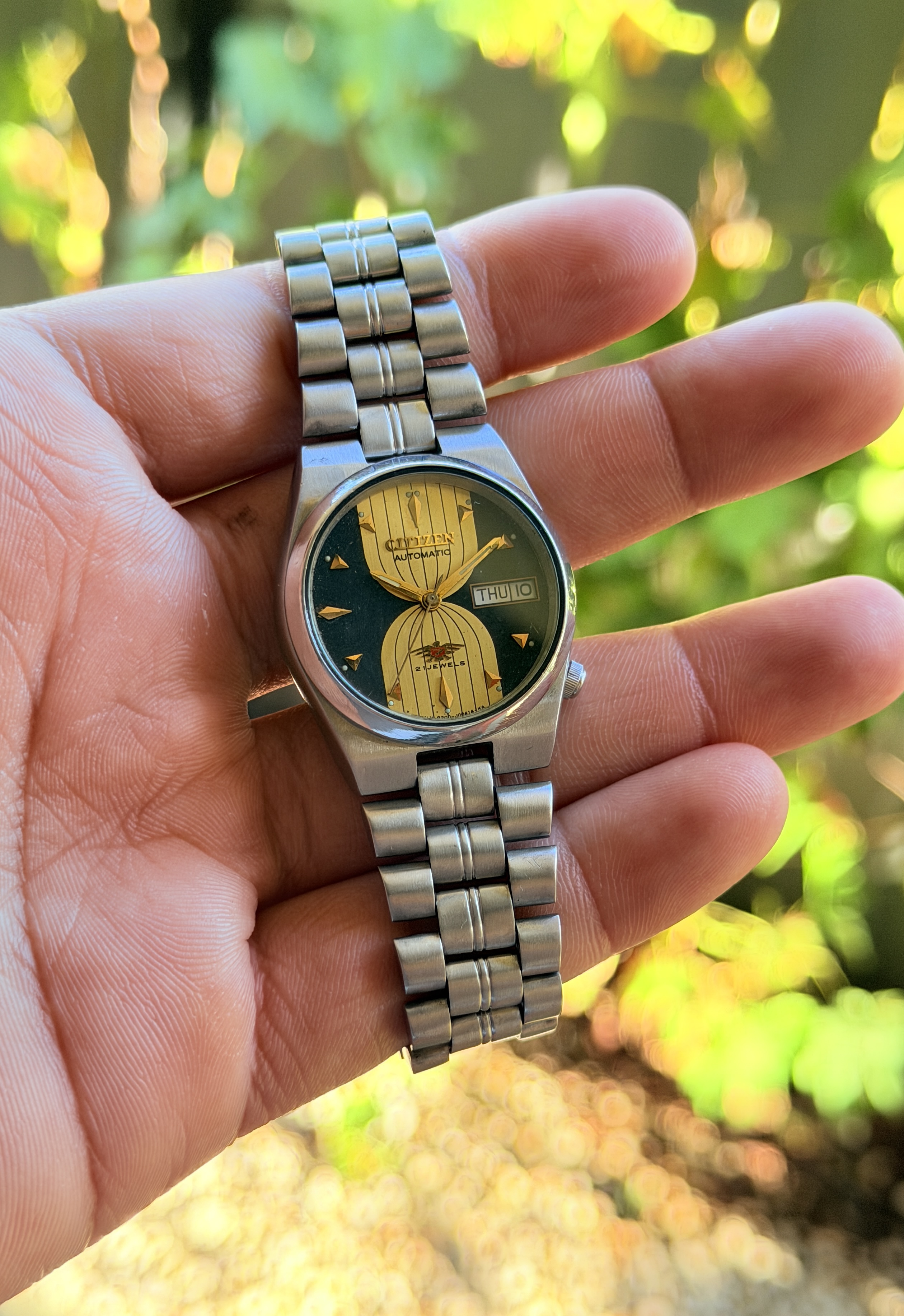 Citizen Automatic Green & Gold Dial