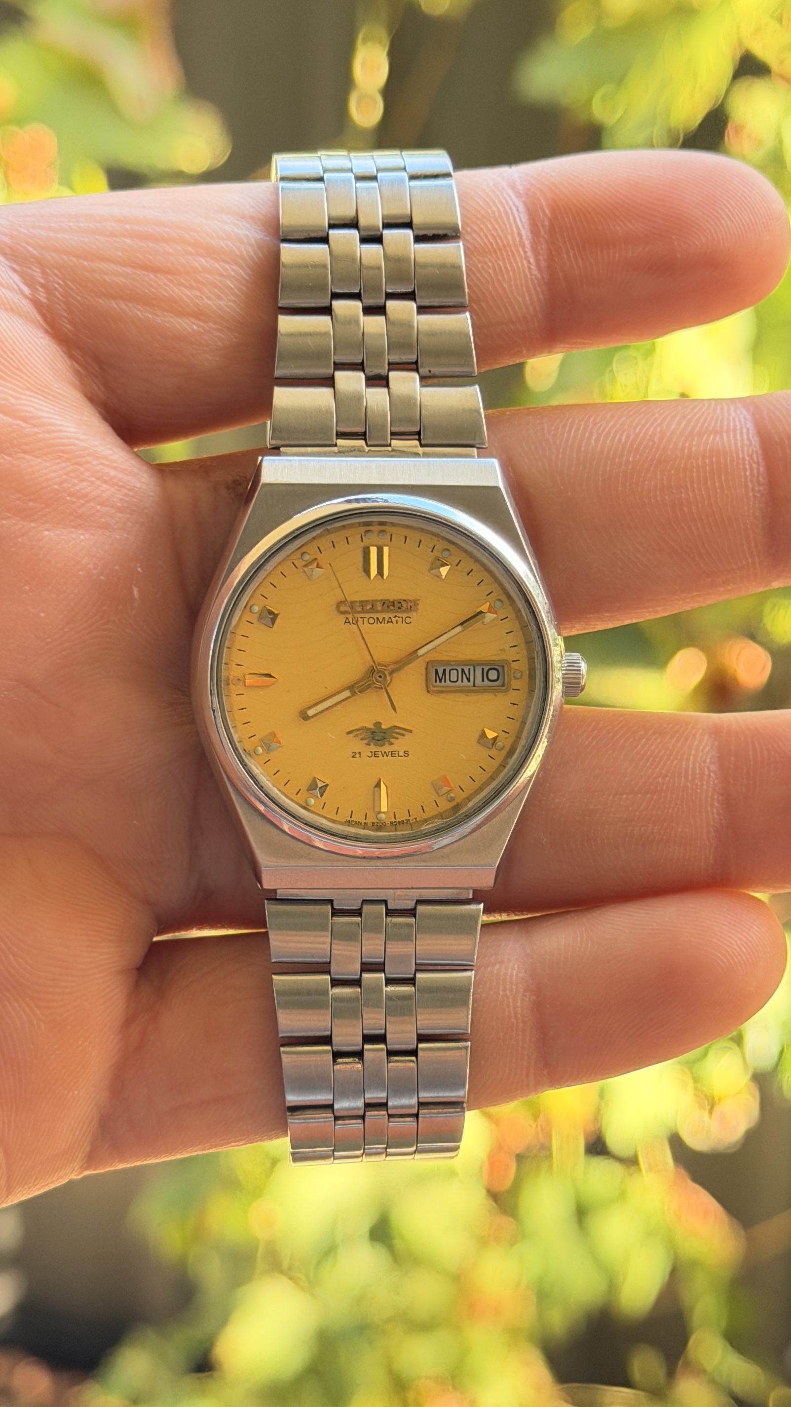 Citizen Automatic Gold Dial 21 Jewels