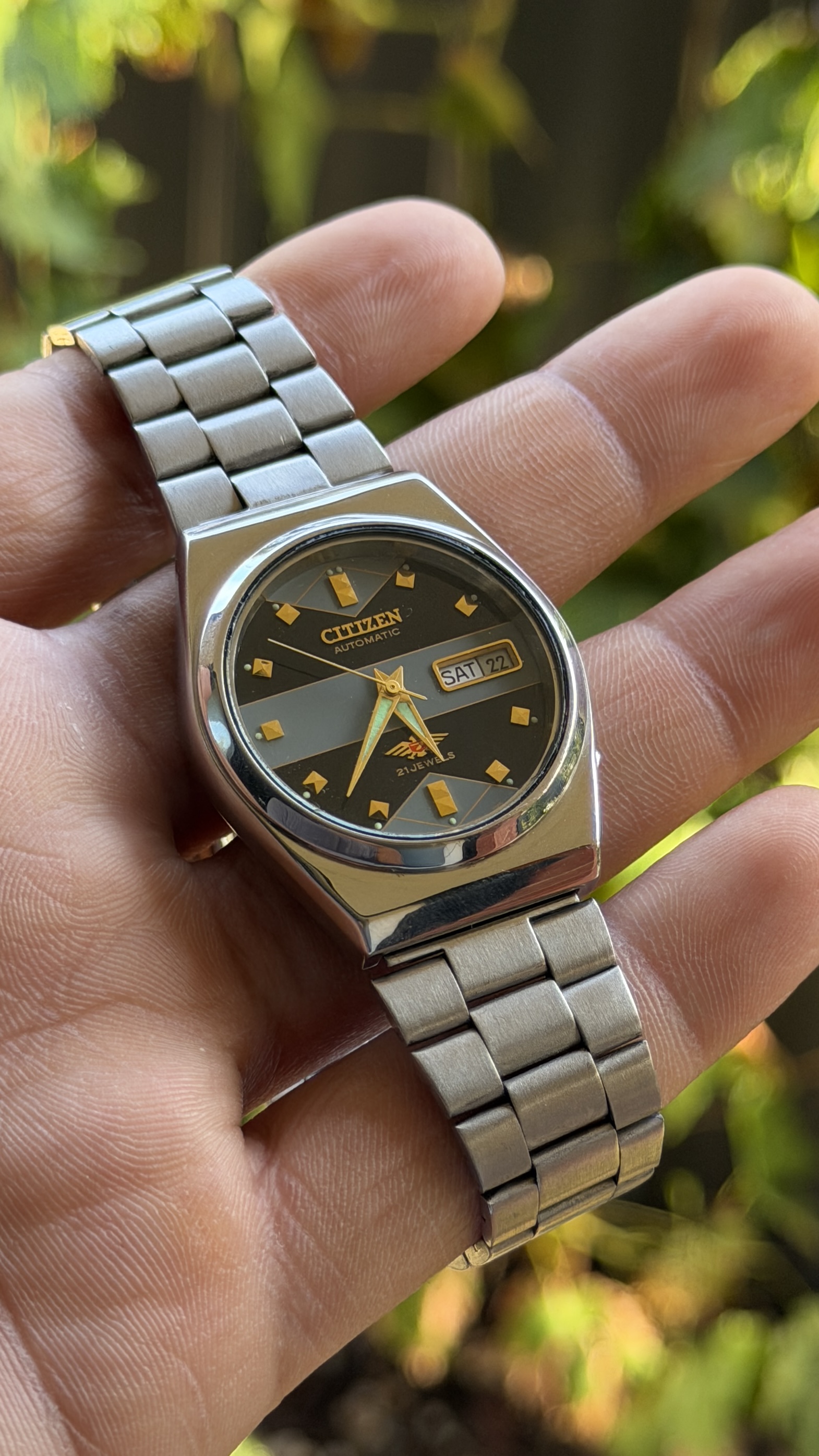 Citizen Automatic Dark Grey & Gold